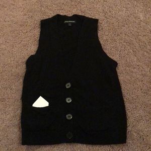 Black button up sweater vest with pockets